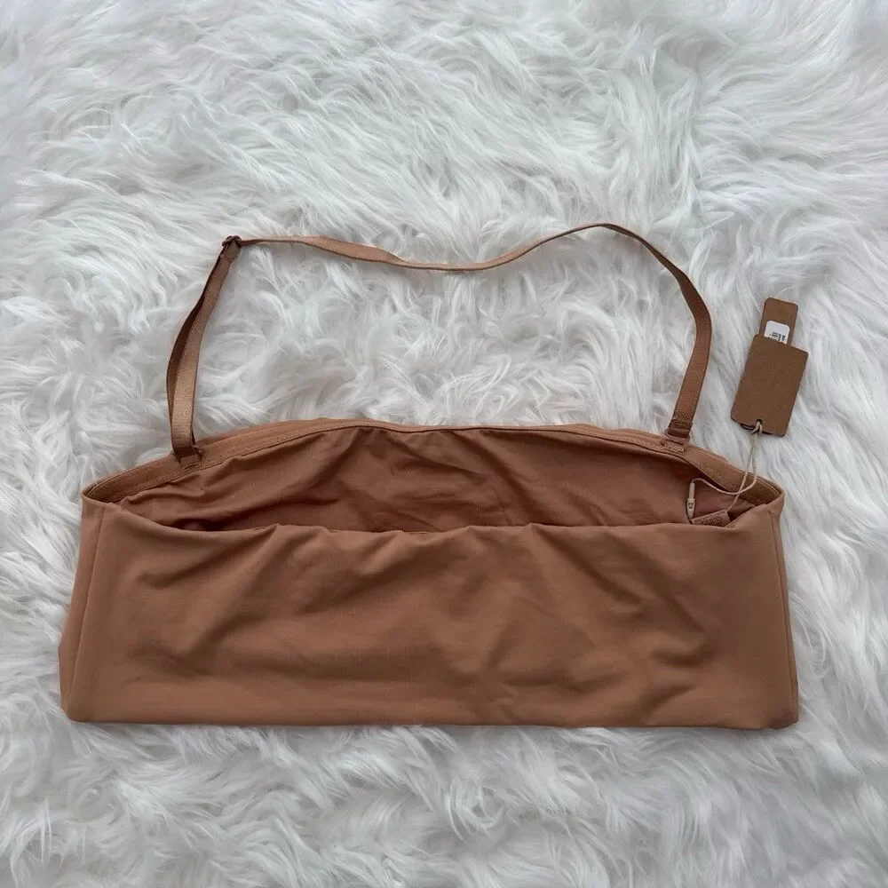 Skims Signature Swim Bandeau Bikini Top Ochre Size Large
